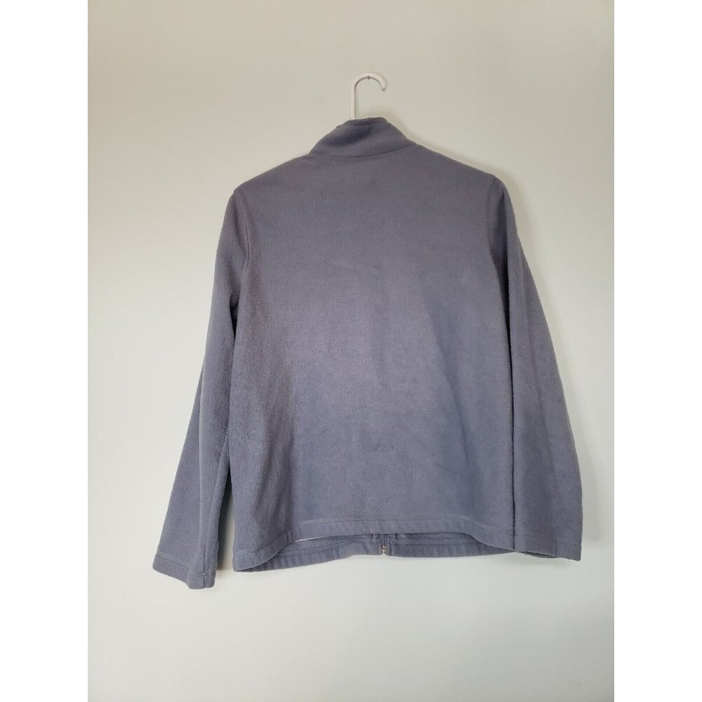 Croft & Barrow Women's Sz S Light Blue Long Sleeve Zip Up Sweater Snowman Print - Picture 2 of 7